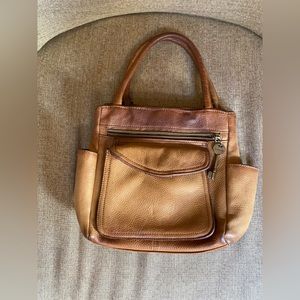 Vintage Fossil Brown Leather Hand Bag/Purse